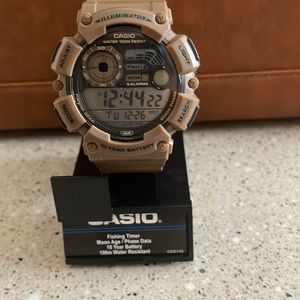 Casio Illuminator 10-Year Battery Men's Moon Phase Fishing Level Watch